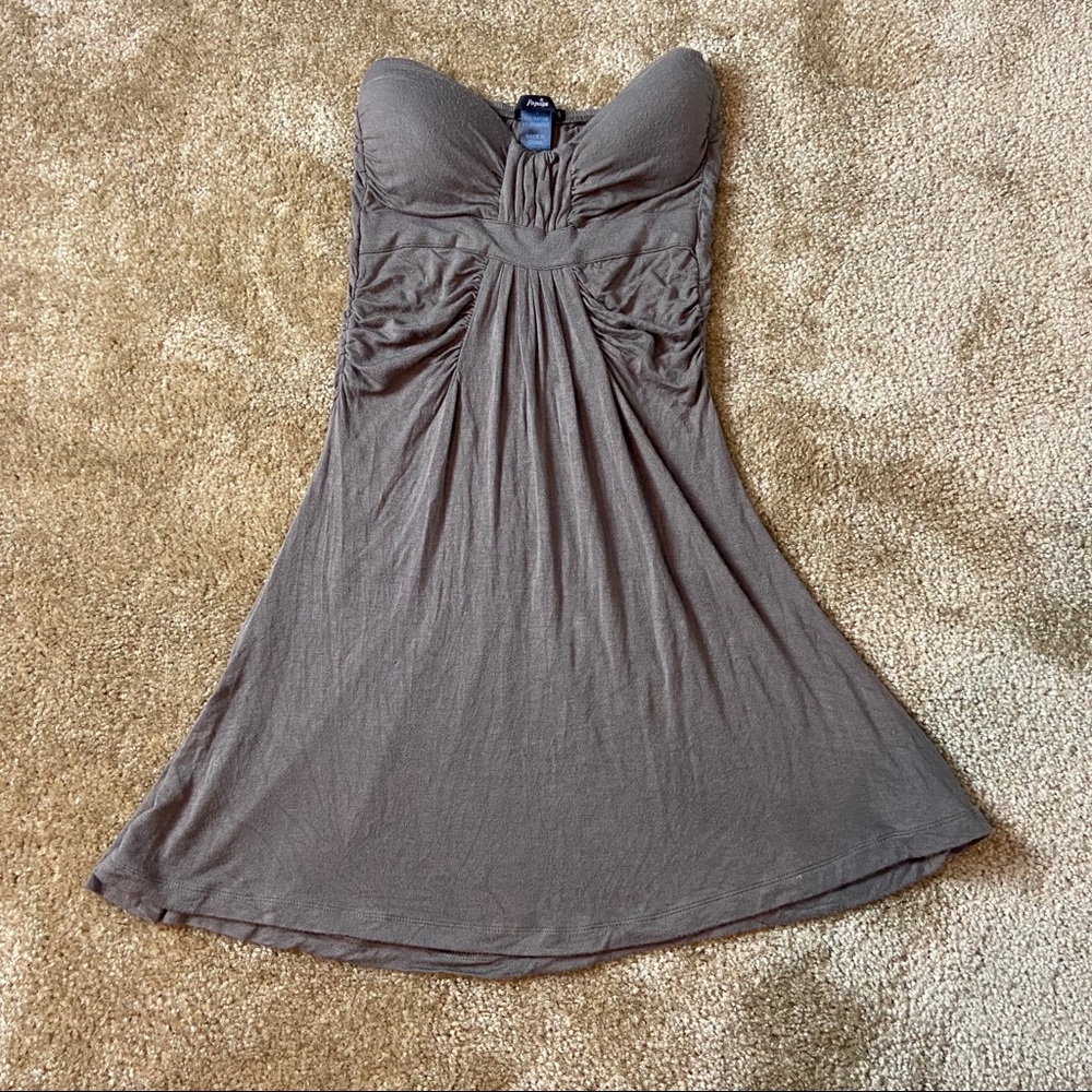 ⭐️ Papaya S Brown Strapless Dress
